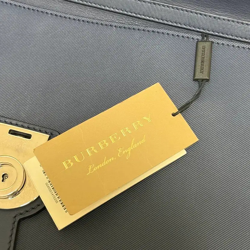 Burberry Leather Briefcase Blue Official