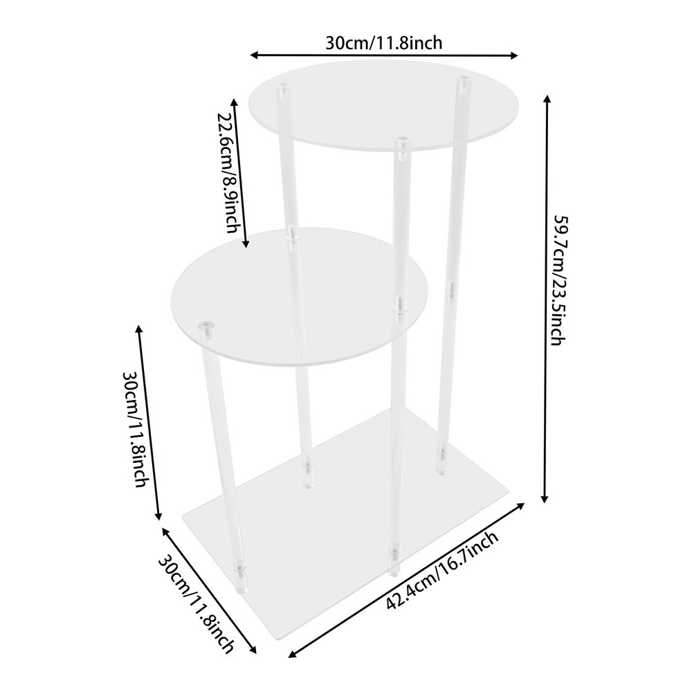 Side Table Home Bedside Table with Open Storage Shelf Indoor Clear Side Table US
