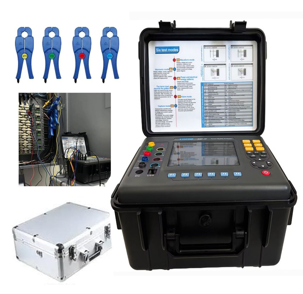 Three-Phase Power Quality Analyzer Meter with Current 0.10A~100A USB Interface