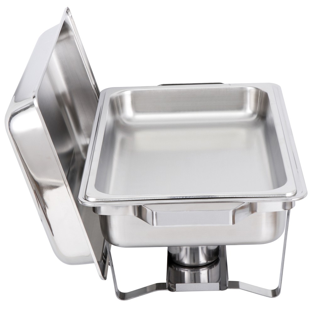 8 Packs Chafing Dish 8 Quart Stainless Steel Rectangular Chafer Full Size Buffet