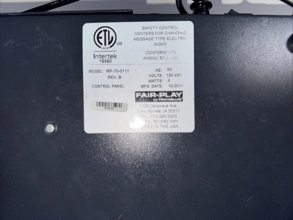 Fair-Play Translux MP70 MP-70 Wired Scoreboard Controller