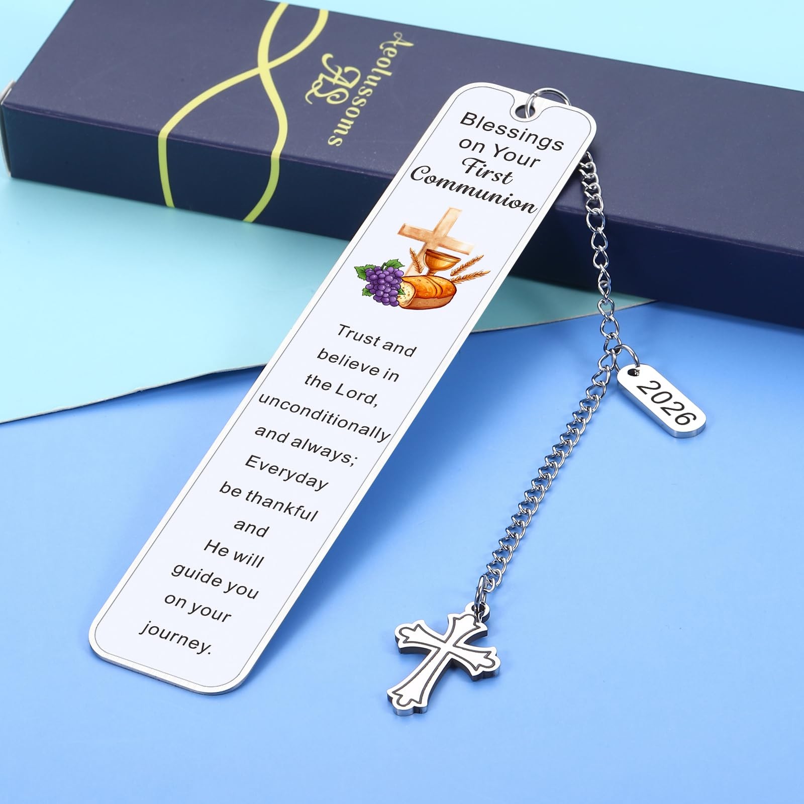 First Communion Gifts for Girls Boys 2026 medium, Silver
