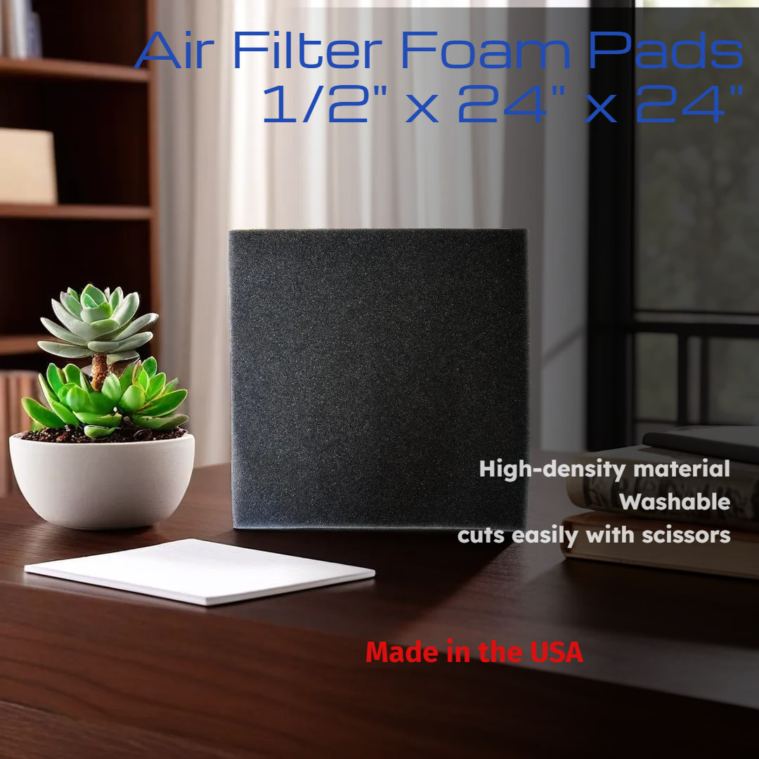Foam Filter Media 1/2" thick 24" x 24" pcs 30PPI Open Cell 4 pcs