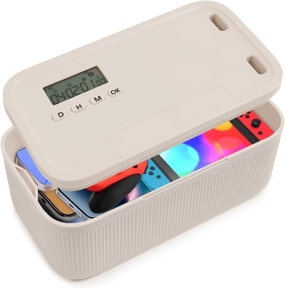 Timed Lock Box for Phone & Snacks | 2-in-1 Smart Lock with Digital Timer & Qu...