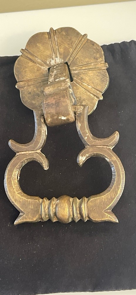 VTG HAND CRAFTED SOLID BRASS ROCOCO STYLE DOOR KNOCKER 3.25