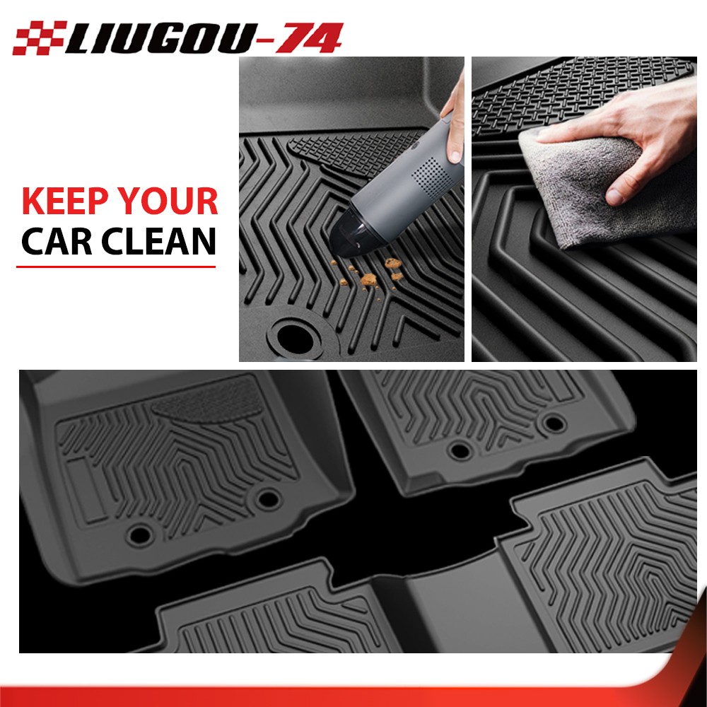 All Weather TPE Floor Mats & Trunk Cargo Liner Black Fit For Cadillac XT5 2018