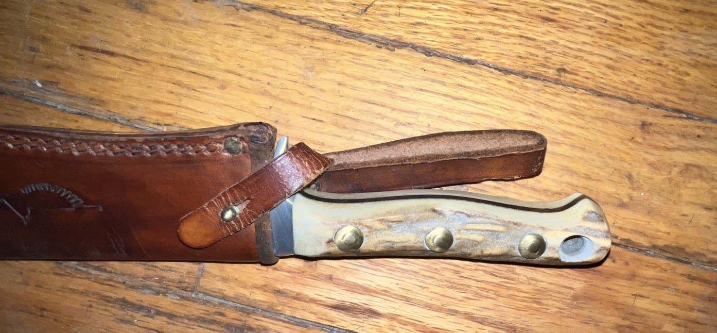 Olsen Knife Co. Elk-Hunter 2700-E hunting knife antler handle