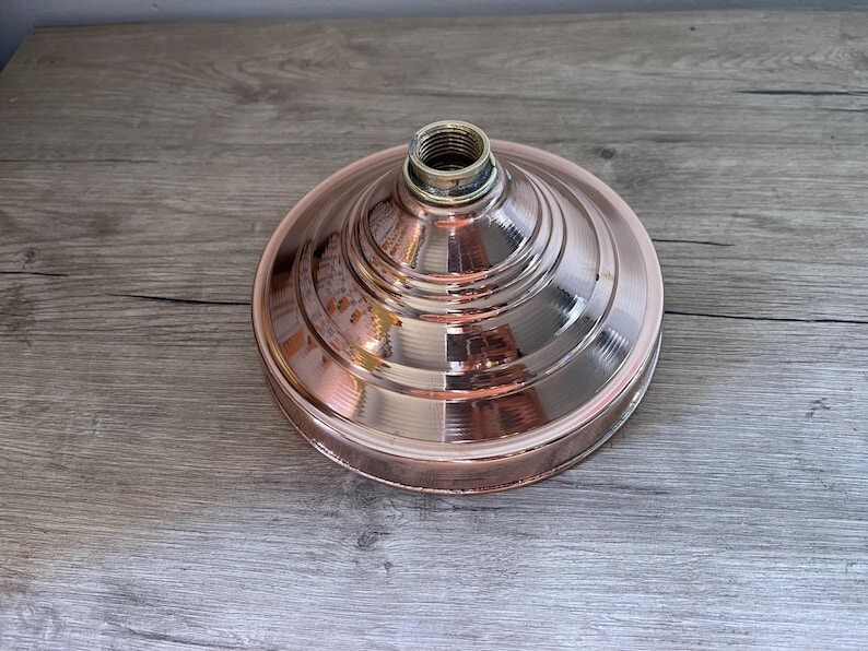 Unlacquered Solid Copper Rain Shower Head, Large Round Handcrafted Design.