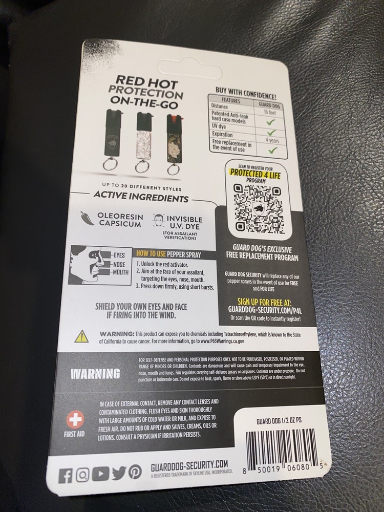 Guard Dog Security Keychain Peoper Spray Based On Laboratory Testing