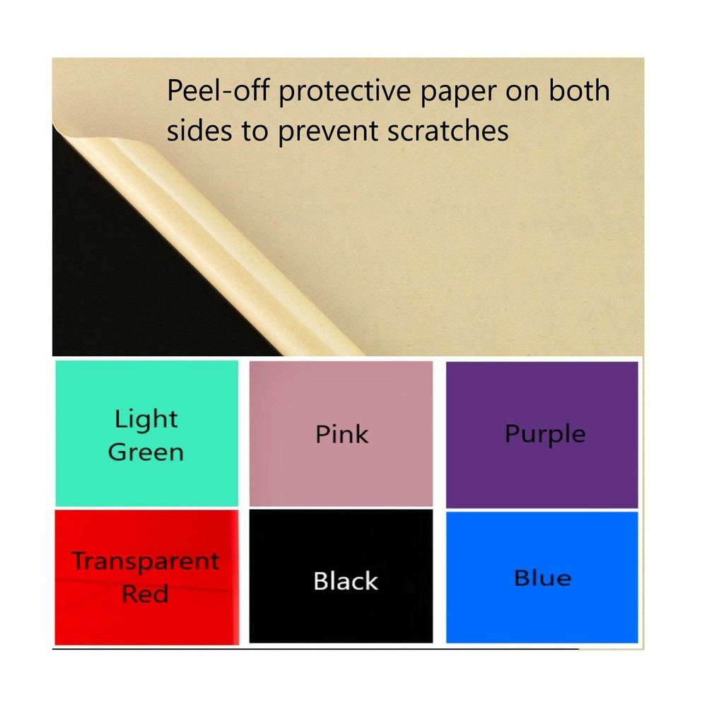 2 Pack Color Cast Acrylic Plexiglass Sheets 1/8” Thick (3mm)