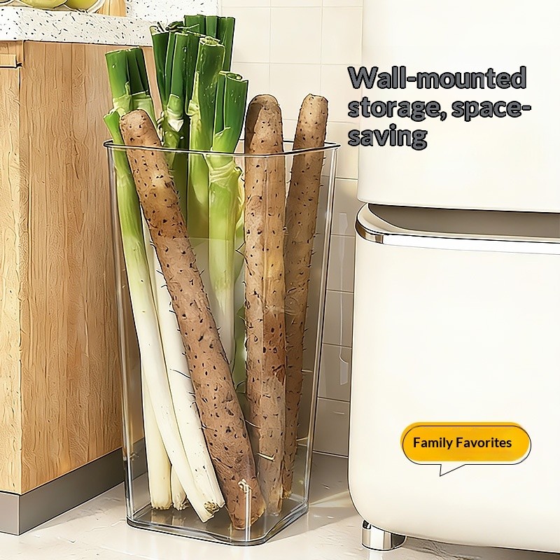 Multi functional scallion storage box, iron rod, yam transparent storage bucket