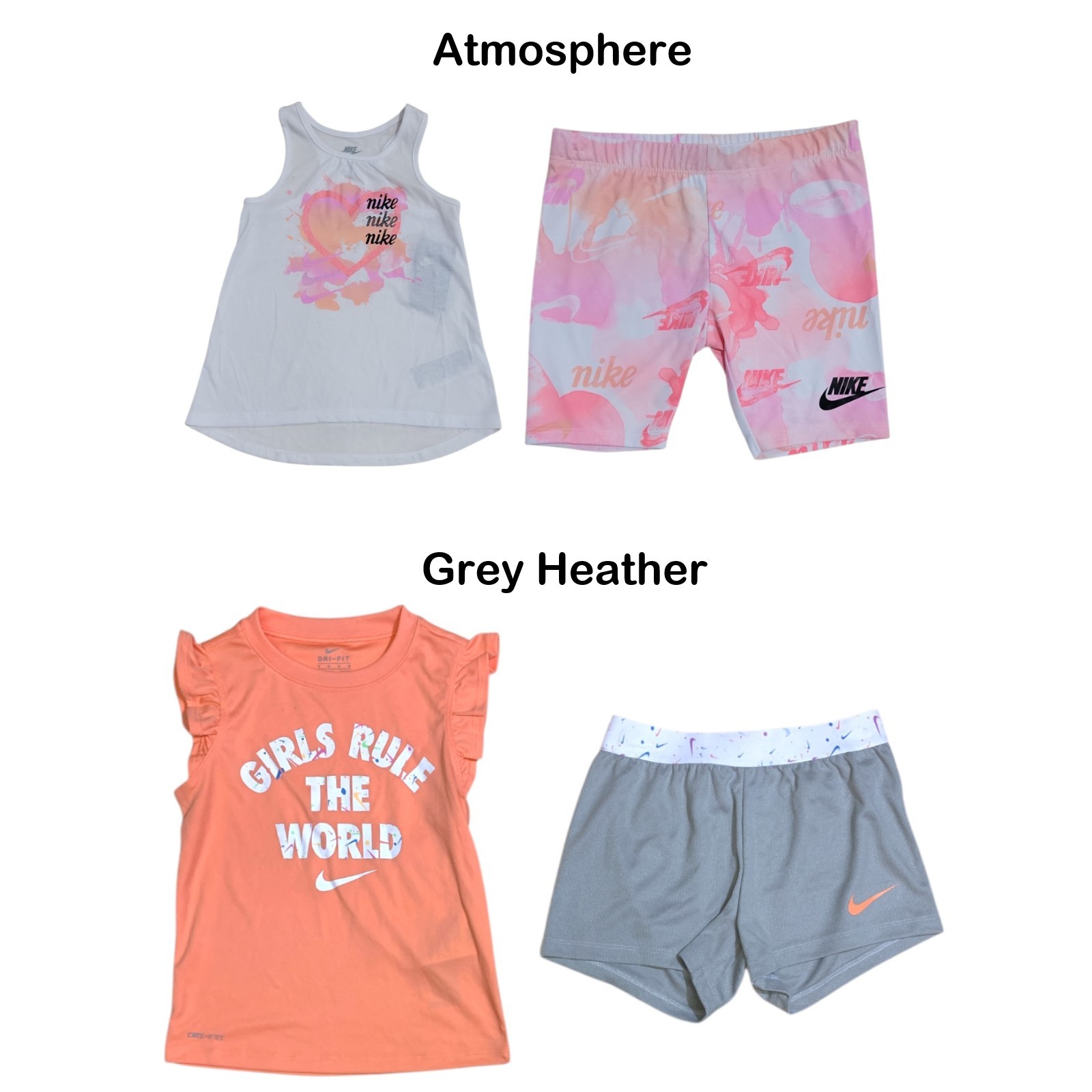 Nike Girl's Elastic Waist Comfortable Lightweight Tank & Short 2 Piece Set