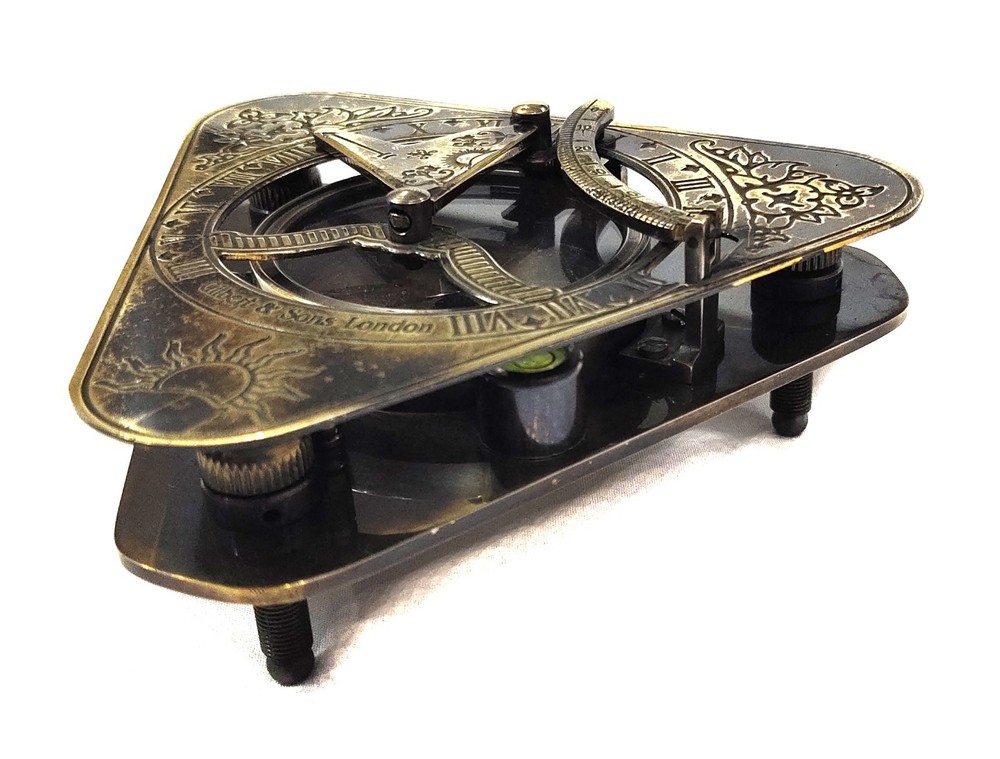 Brass Sundial compass Trangular compass - sundial transit compass