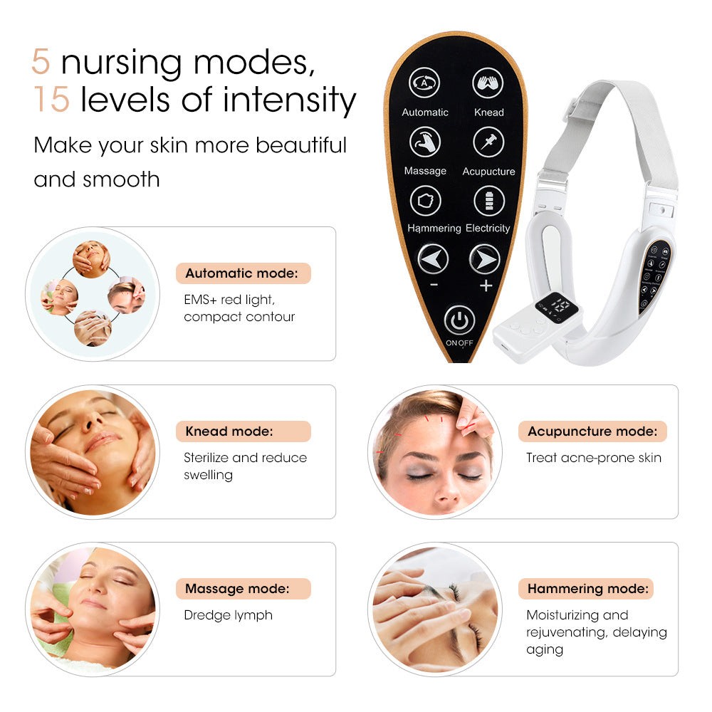 Remote Control Micro Current Color Light Face Slimmer With Five Modes Patch Puls