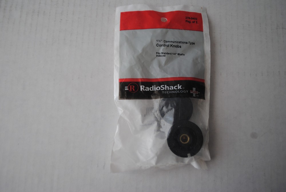 RadioShack 1 1/2" Communications-Type Control Knobs 2pack NEW 274-0402