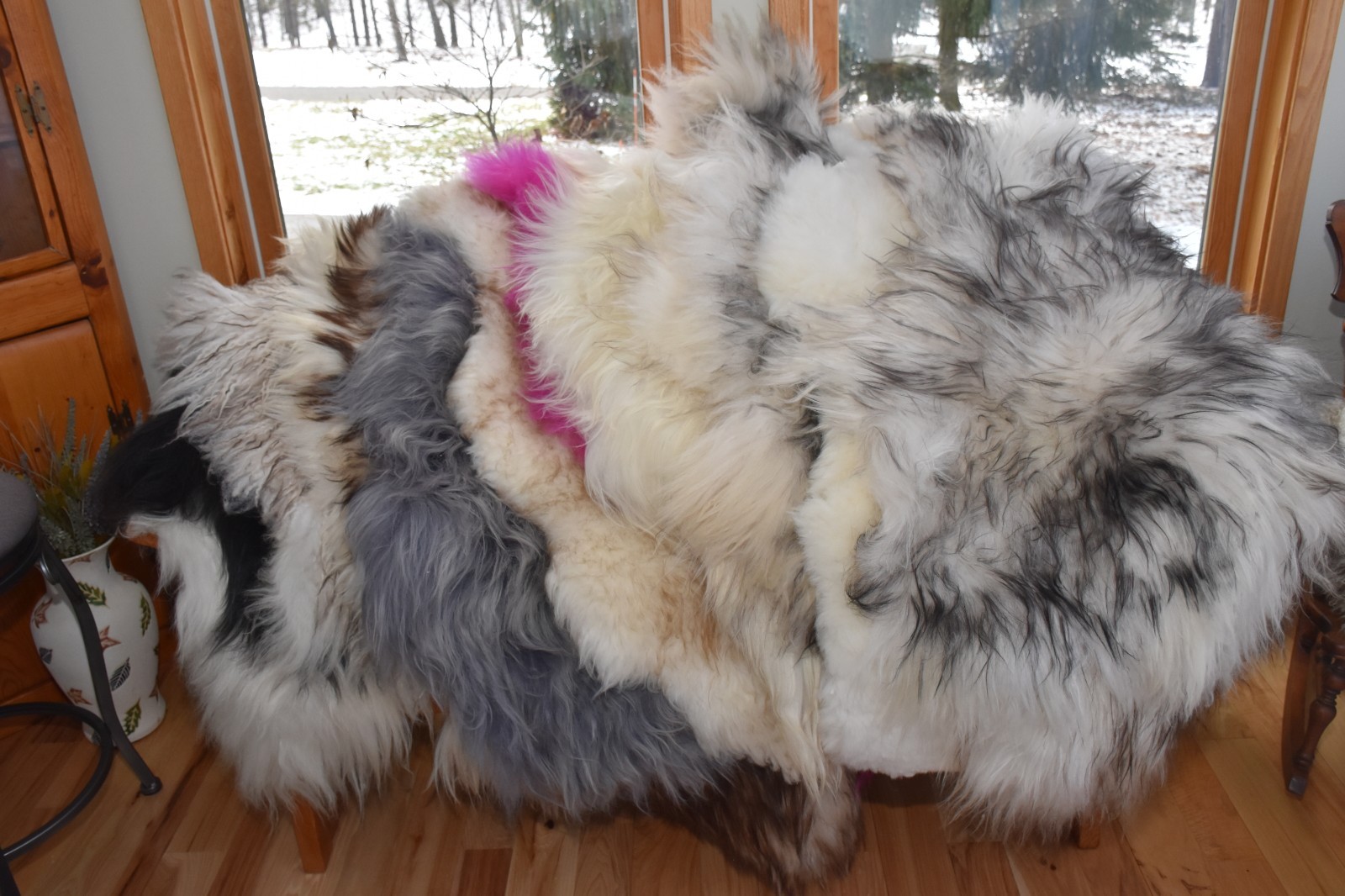 Genuine Icelandic and Gotland Sheepskin Pelt Rug, Pet Bed, Throw,Troll Wig