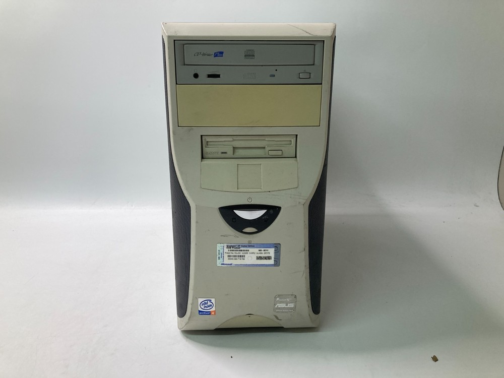 Vintage Beige ASUS PC Case w/ CD Rom & Floppy Drive