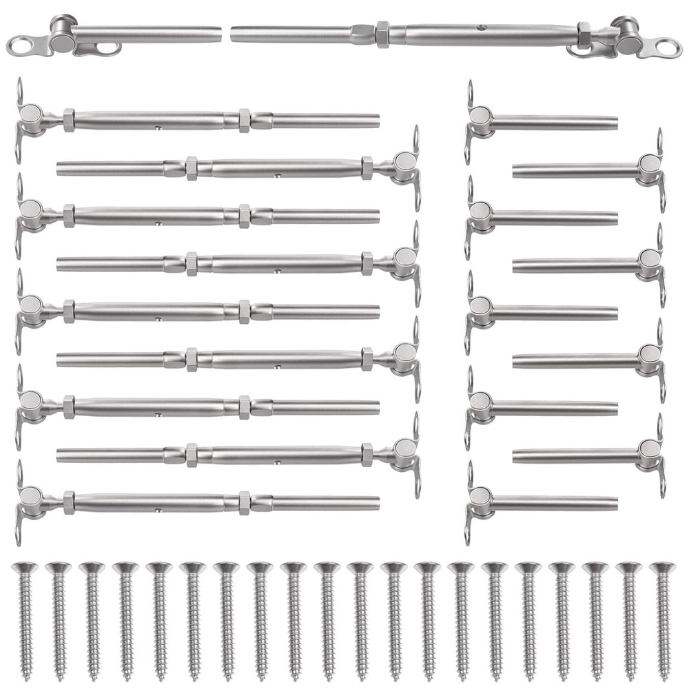 10 Pairs 3/16" Cable Railing Kits, T316 Adjustable Angle Cable Railing Hardware