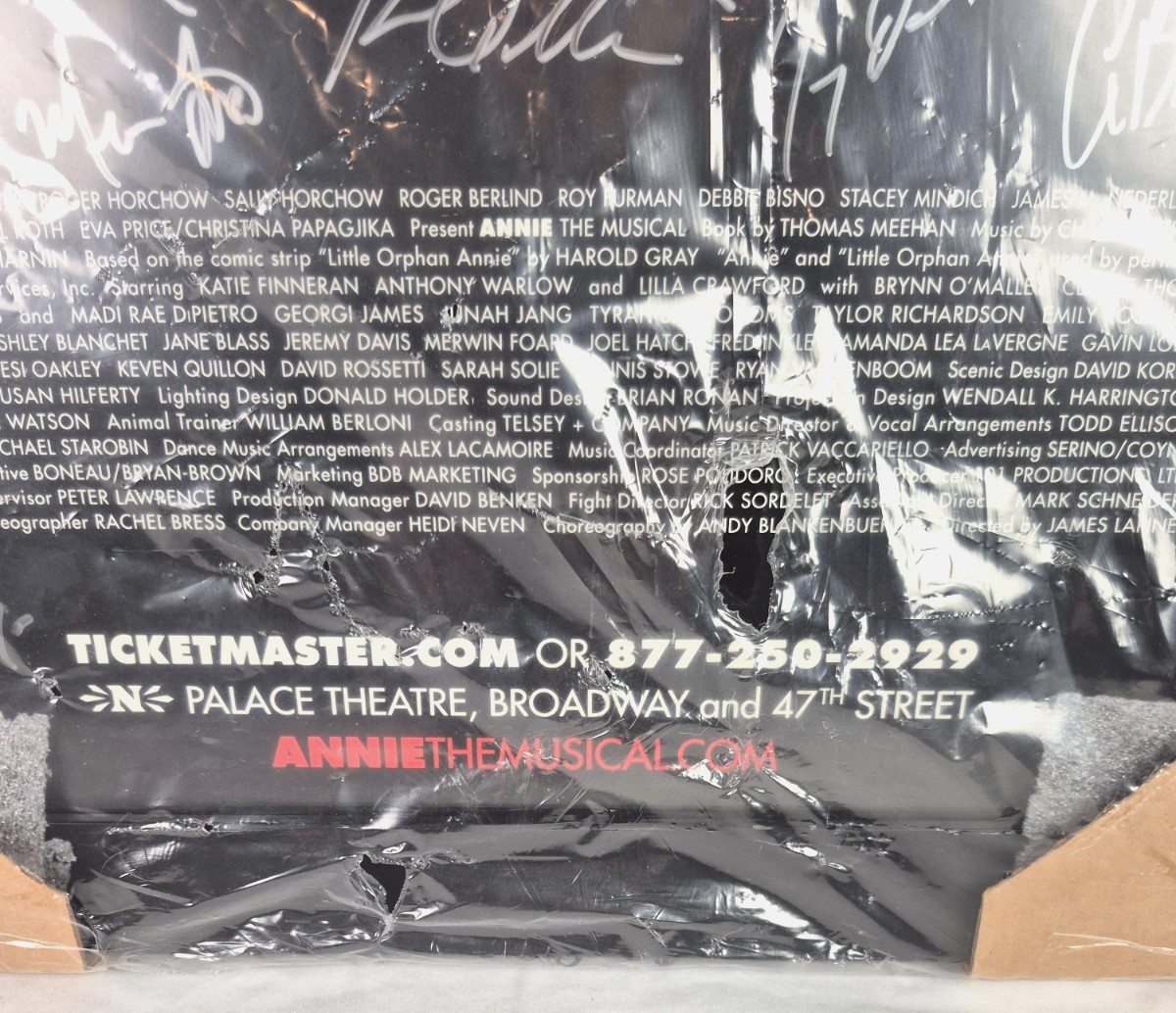 Annie The Musical Autographed Framed Poster Palace Theatre Broadway