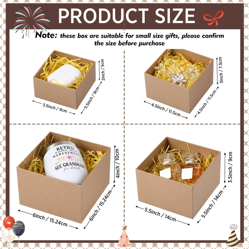 Marspark 4 Pcs Christmas Nesting Gift Boxes with Lids Stackable Inches, Kraft