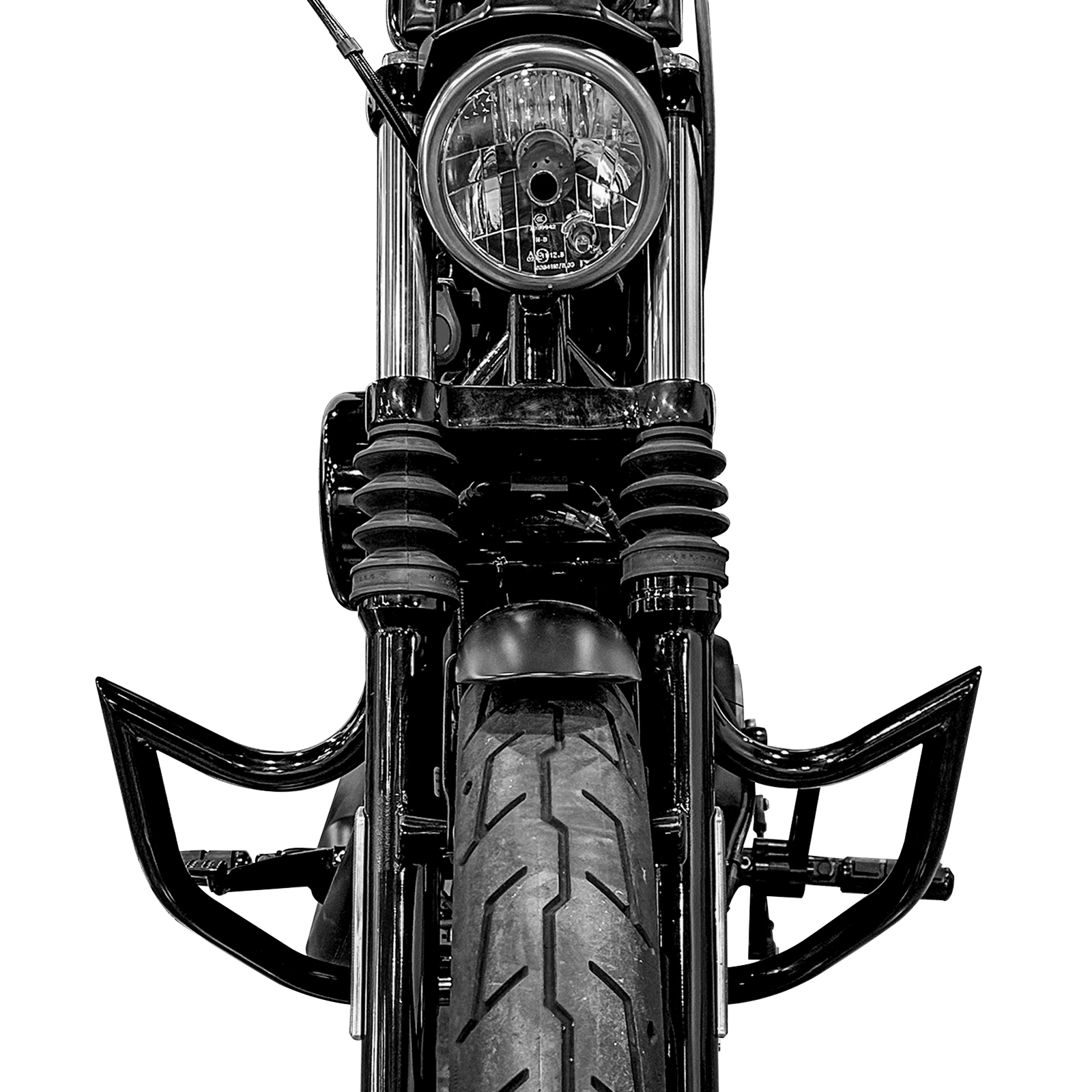 Gloss Black Highway Engine Guard Crash Bar For 04-22 Harley Sportster 883 1200