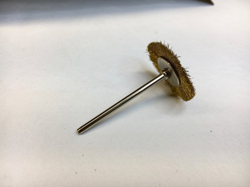1” Brass Wire Bristle Brush  3/32” Mandrel