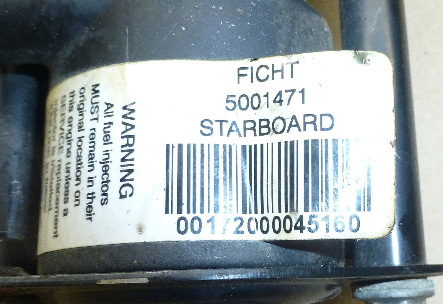 Johnson Evinrude 200-225-250 HP STBD Fuel Injector FICHT 5001471 Starboard