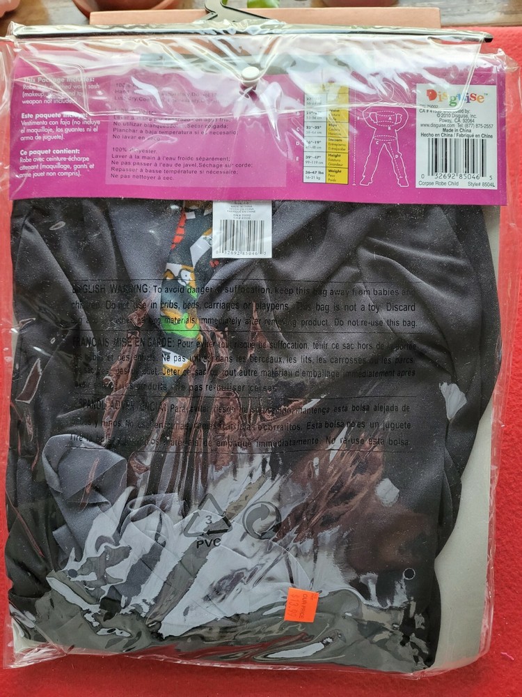 Children's Halloween Corpse Robe Size 4-6