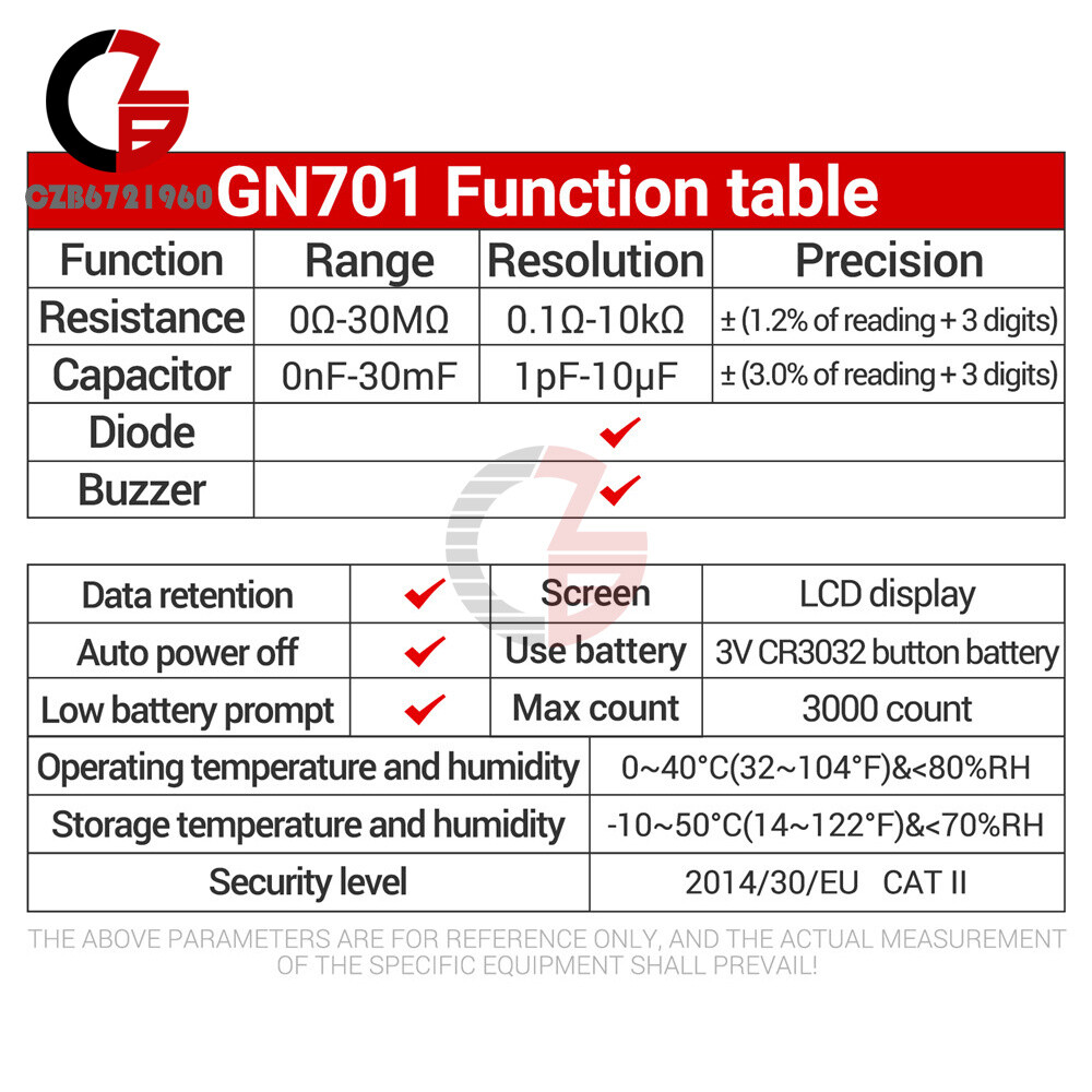 SMD Tester Resistance Capacitance Meter Multimeter Professional Component tester
