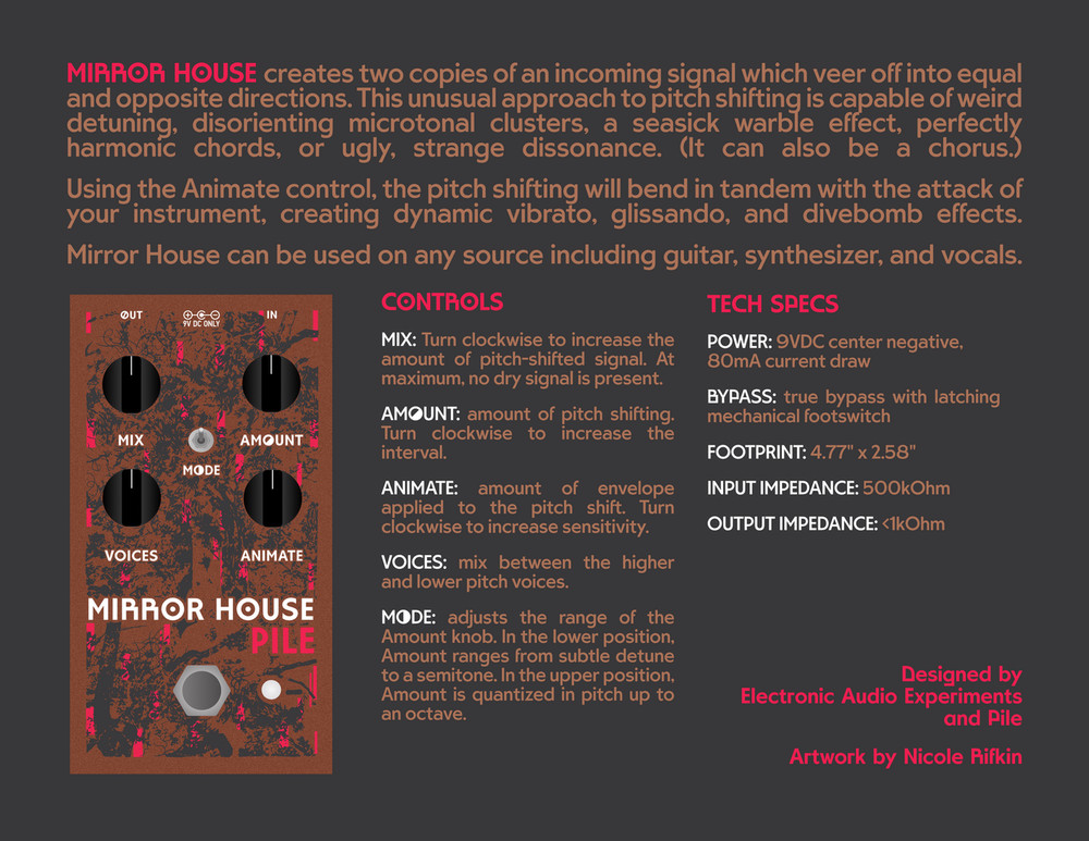 Electronic Audio Experiments Mirror House V2 Digital Pitch Shifting Modulator Ef