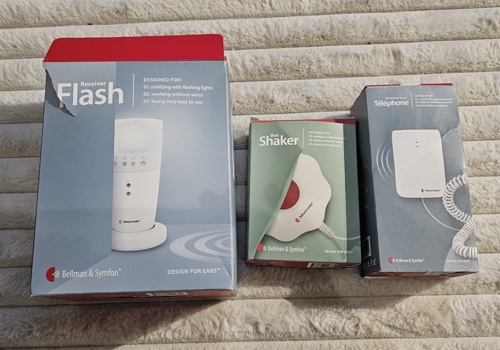 Bellman & Symfon Flash Receiver + Phone Transmitter + Bed Shaker – Complete...