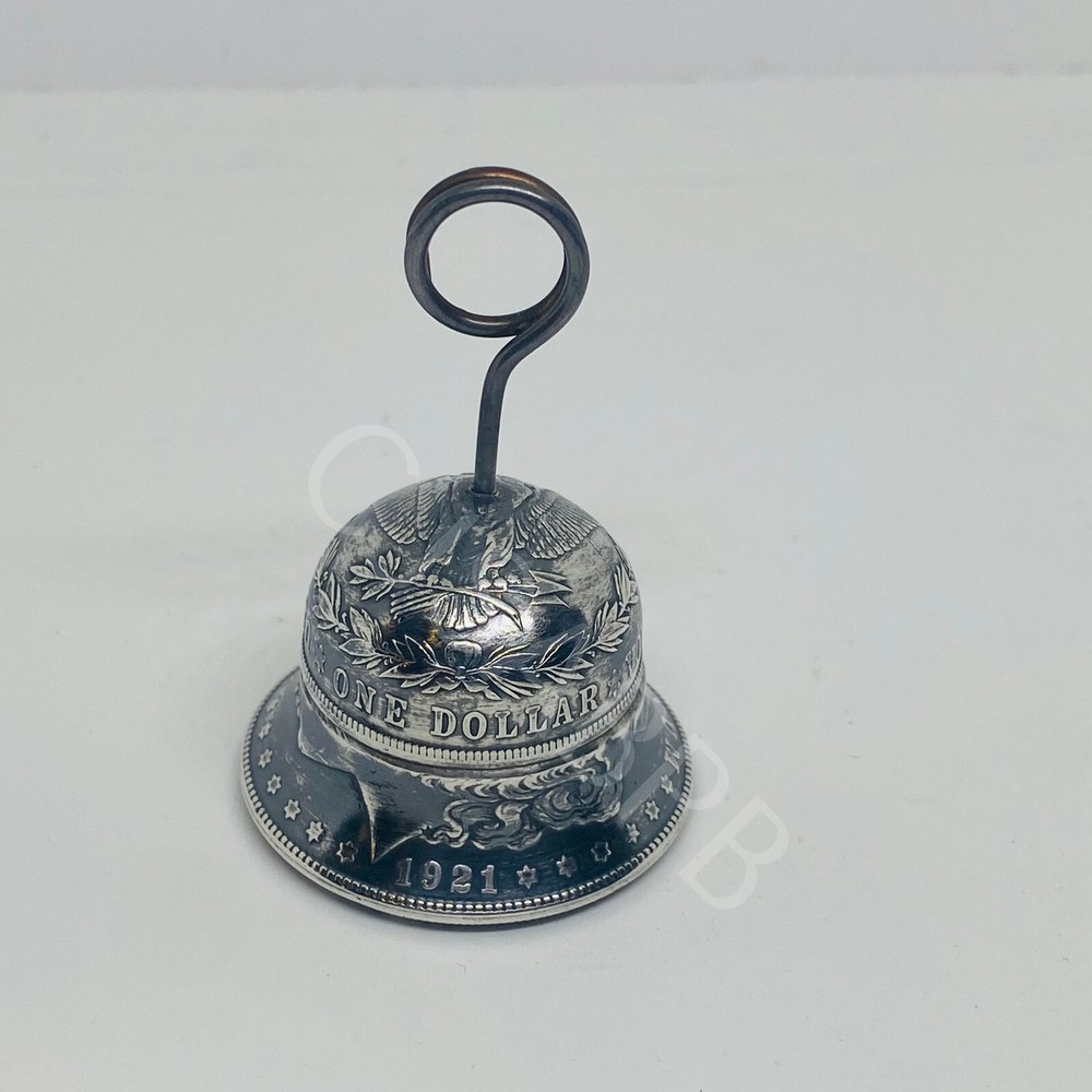 1921 Morgan silver dollar Handcrafted Gremlin Bell