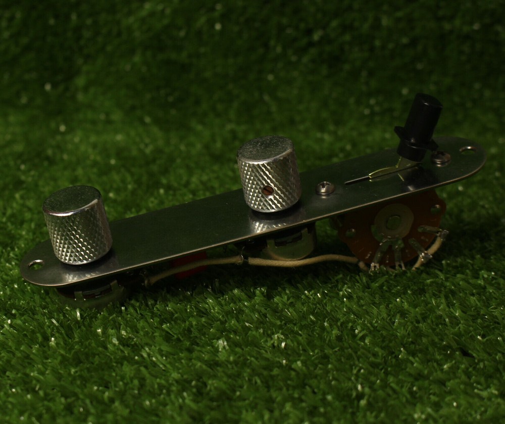 Aged Prewired Control Plate Assembly Solid Shaft Pots For Telecaster Tele