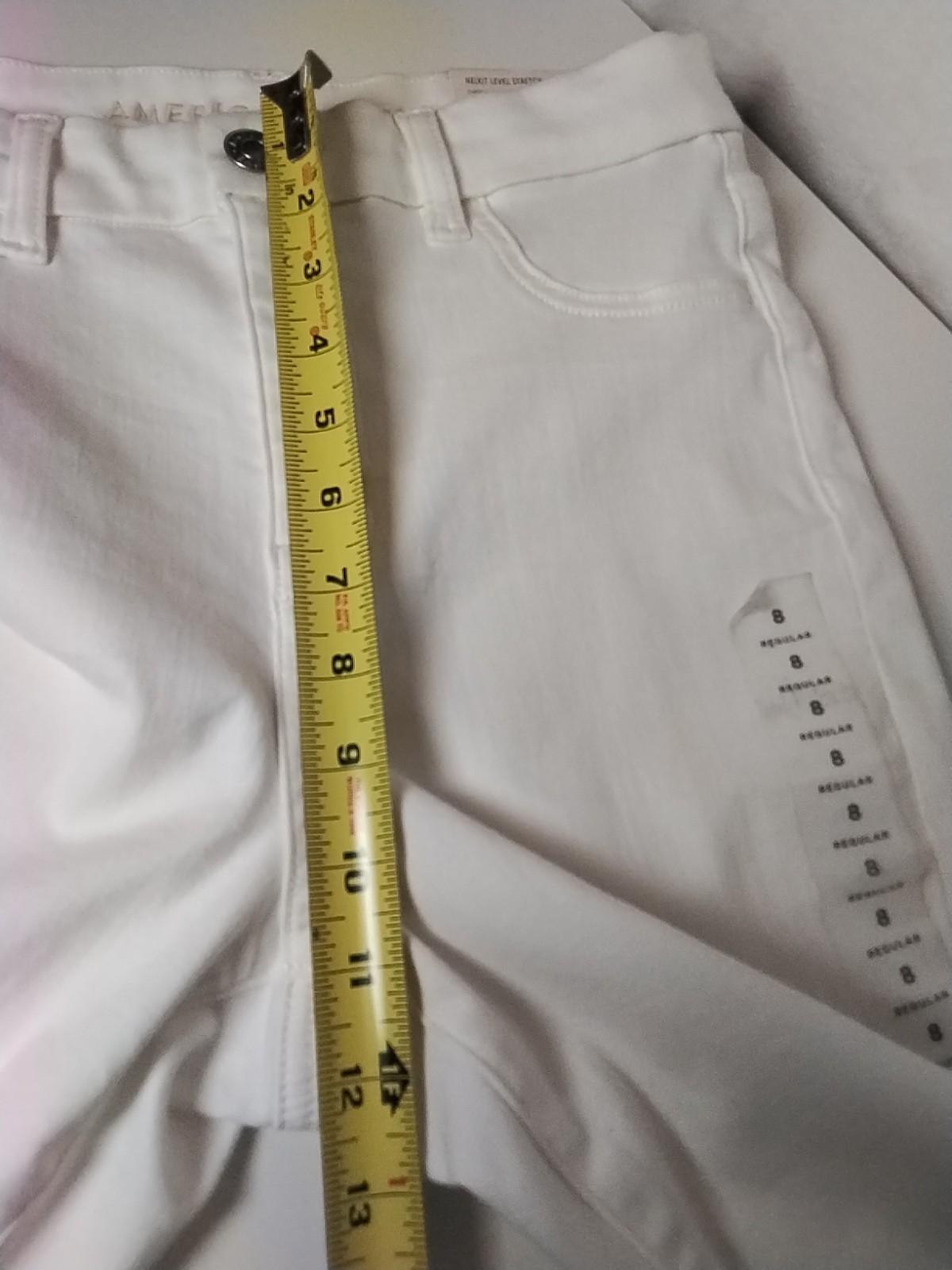 NWT AE American Eagle Women's Sz 8 White Curvy High-Rise Stretch Jeggings