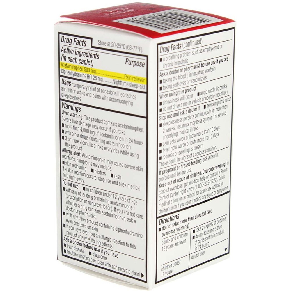 GoodSense Acetaminophen PM Pain Reliever Caplets, 50 Ct