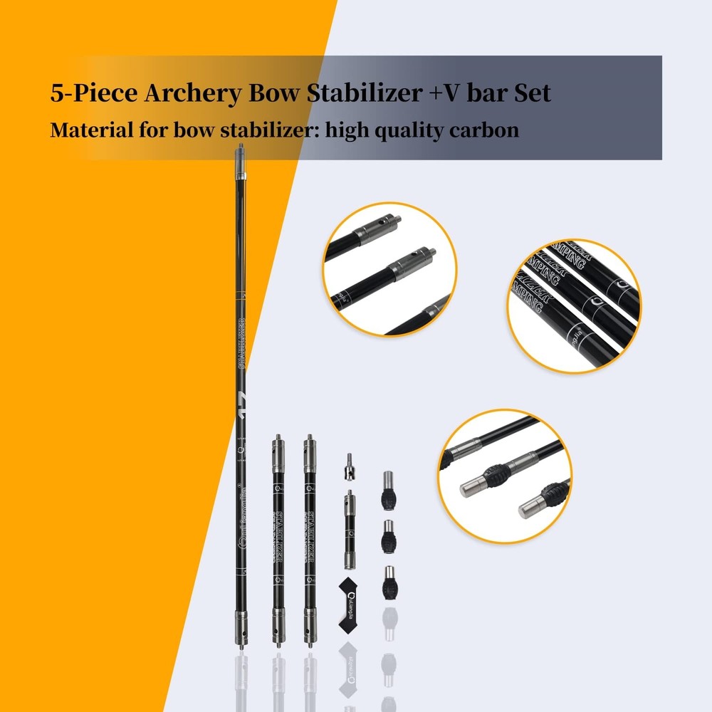 Archery Bow Stabilizer Set 2 Pack Carbon Fiber 10" | Improve Accuracy