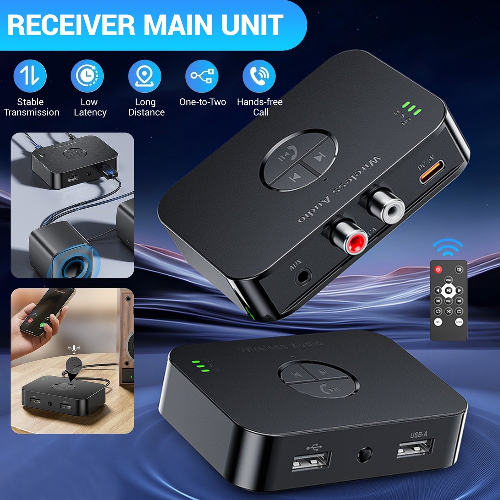 Bluetooth 6.0 Receiver Hi-Res Wireless Audio Adapter for Old Stereo / Speakers