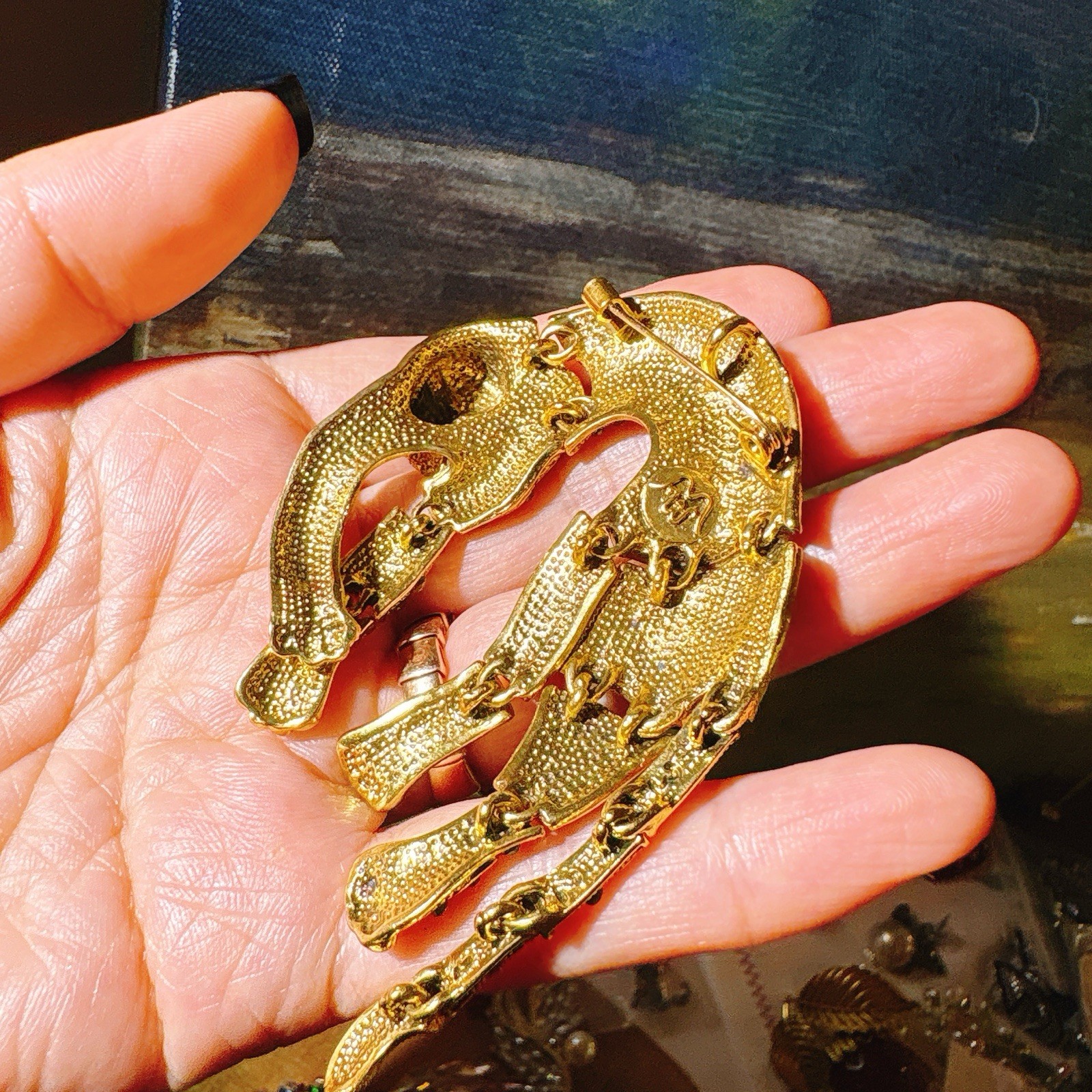 Vintage Hyperbole Rhinestones Large Tiger leopard Shoulder Decor Brooches Gift