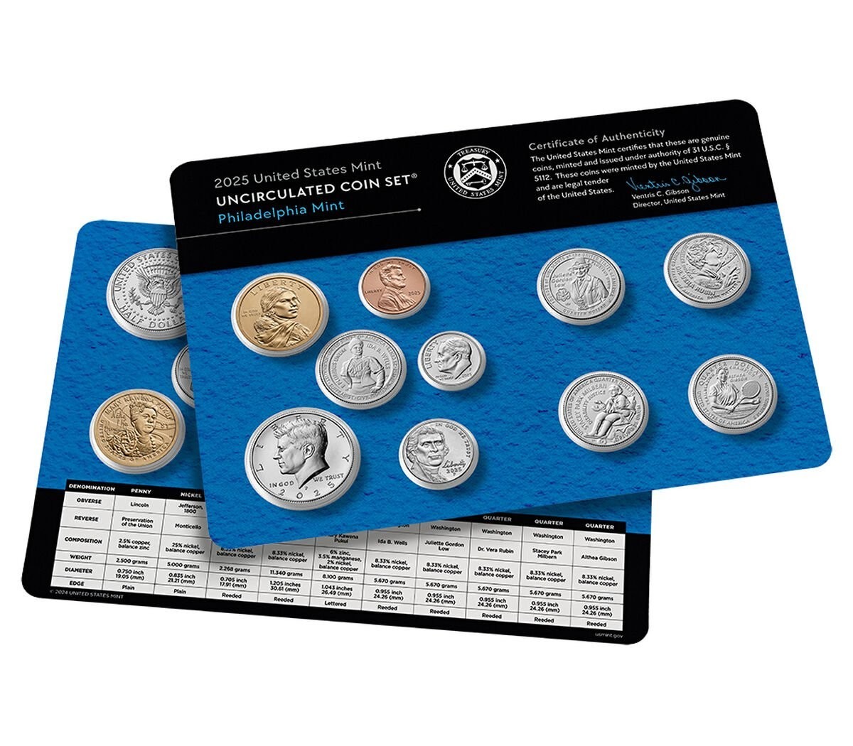 2025 US Mint Uncirculated Set - 20 Coins P & D - Sealed Box - 25RJ