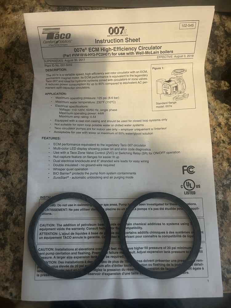 Taco 007E ECM High Efficiency Circulator Pump