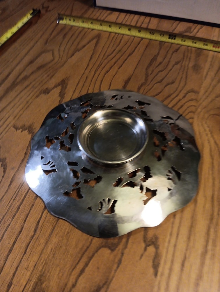 Silverplate Serving Tray. Sheffield 6x43. Grapevines 11in Diameter