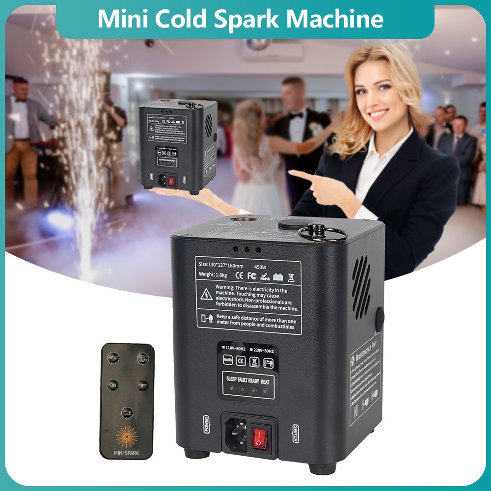 2Pack Mini Cold Spark Machine Firework Machine Wedding Stage Effect Remote 1-3M