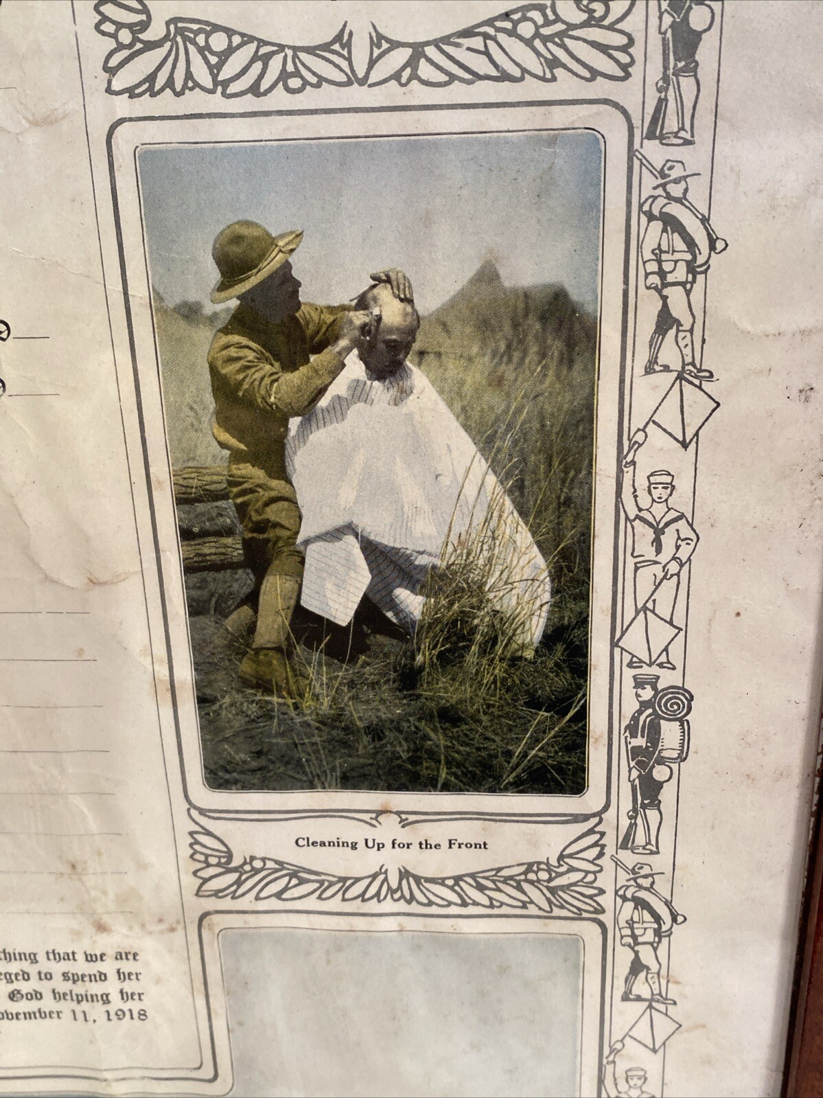 ANTIQUE FRAMED ROLL OF HONOR SERVICE IN THE WORLD WAR 1918 Military Photos