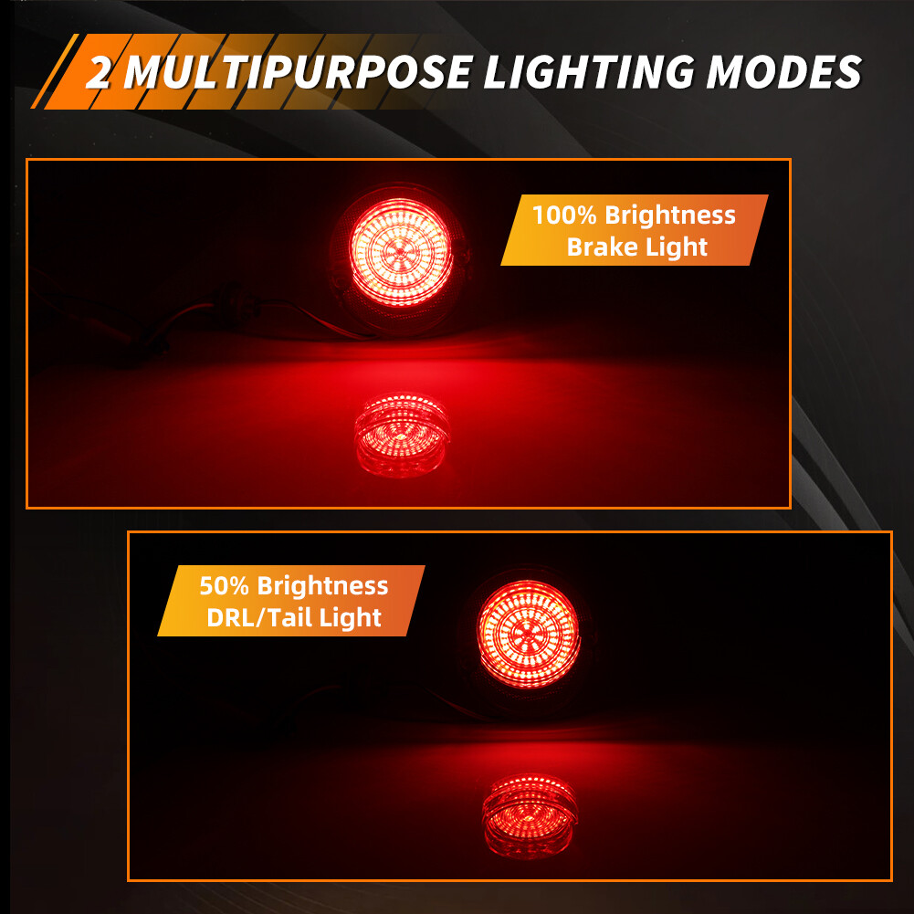 6X Red LED Rear Tail Light Lenses & White LED Backup Lamps For 1964 Chevy Impala