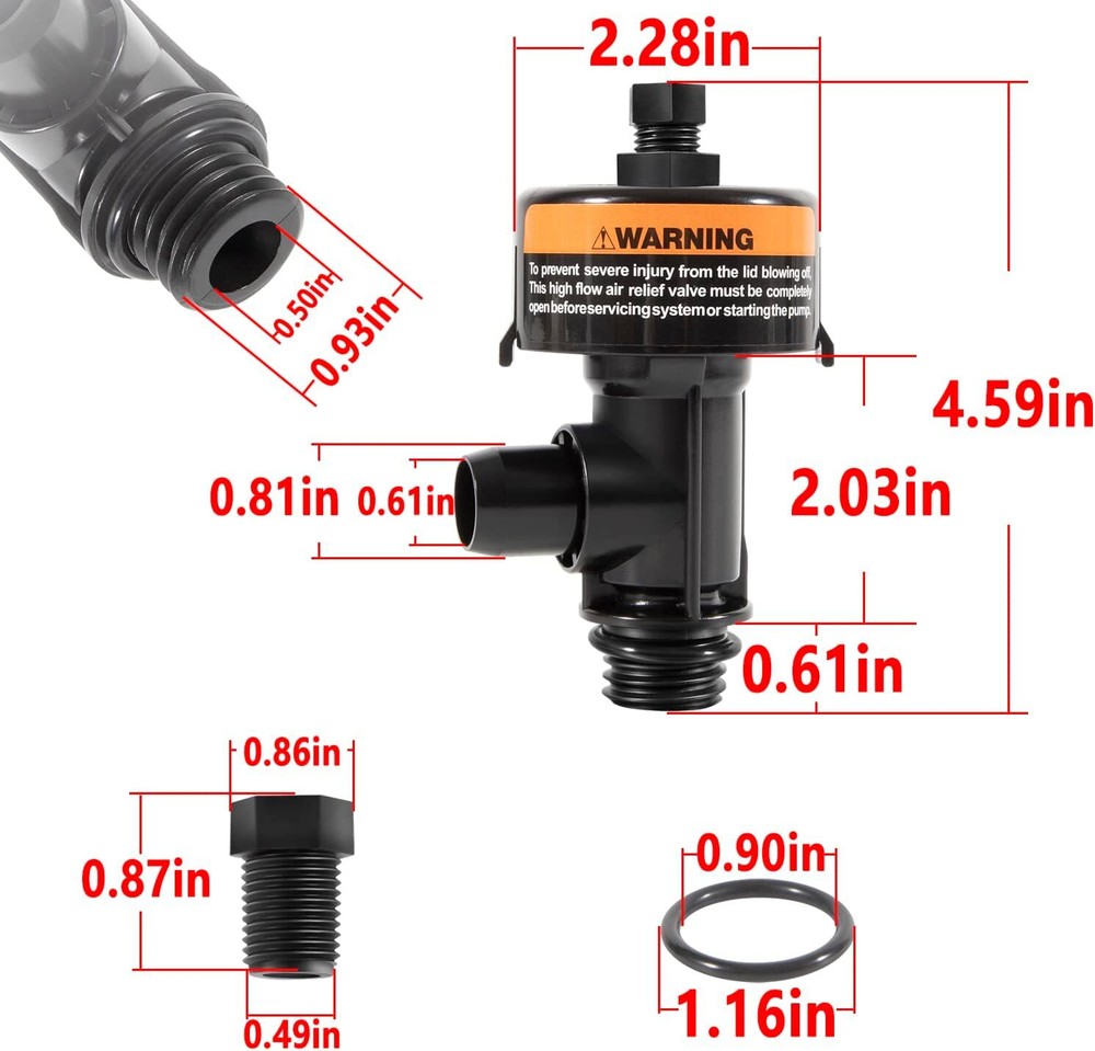 Air Pressure Release Valve Assembly - Compatible with Multiple Pool Filters