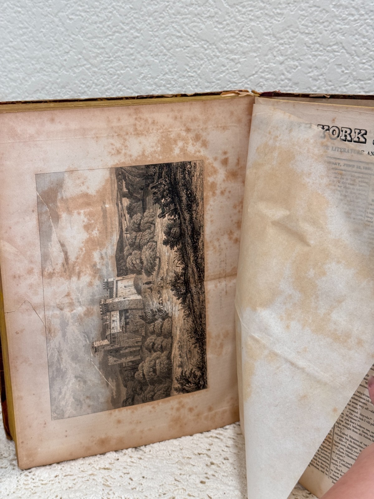 Antique 1830 New York Mirror Vol VIII w/ 1860 Valentine’s Manual Scrip Facsimile