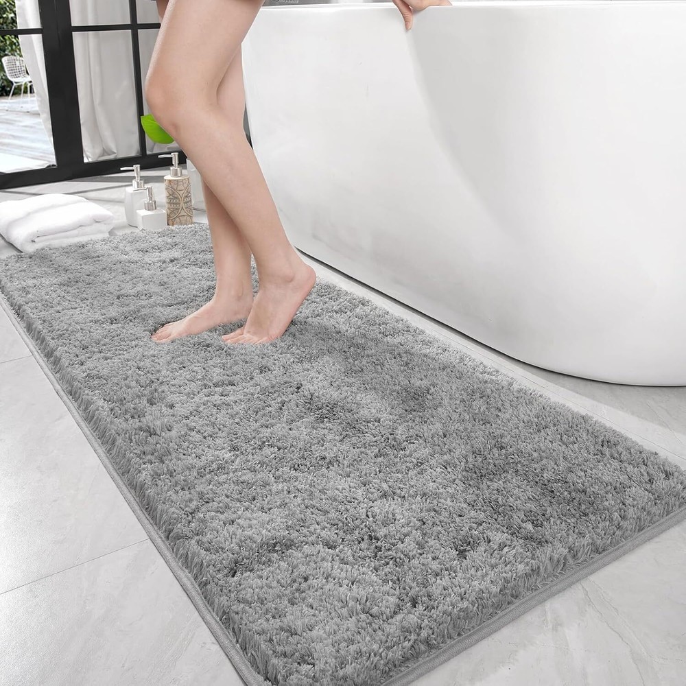 Bathroom Rugs Rectangle , Soft Thick Absorbent Microfiber Bath Rug for Bathroom