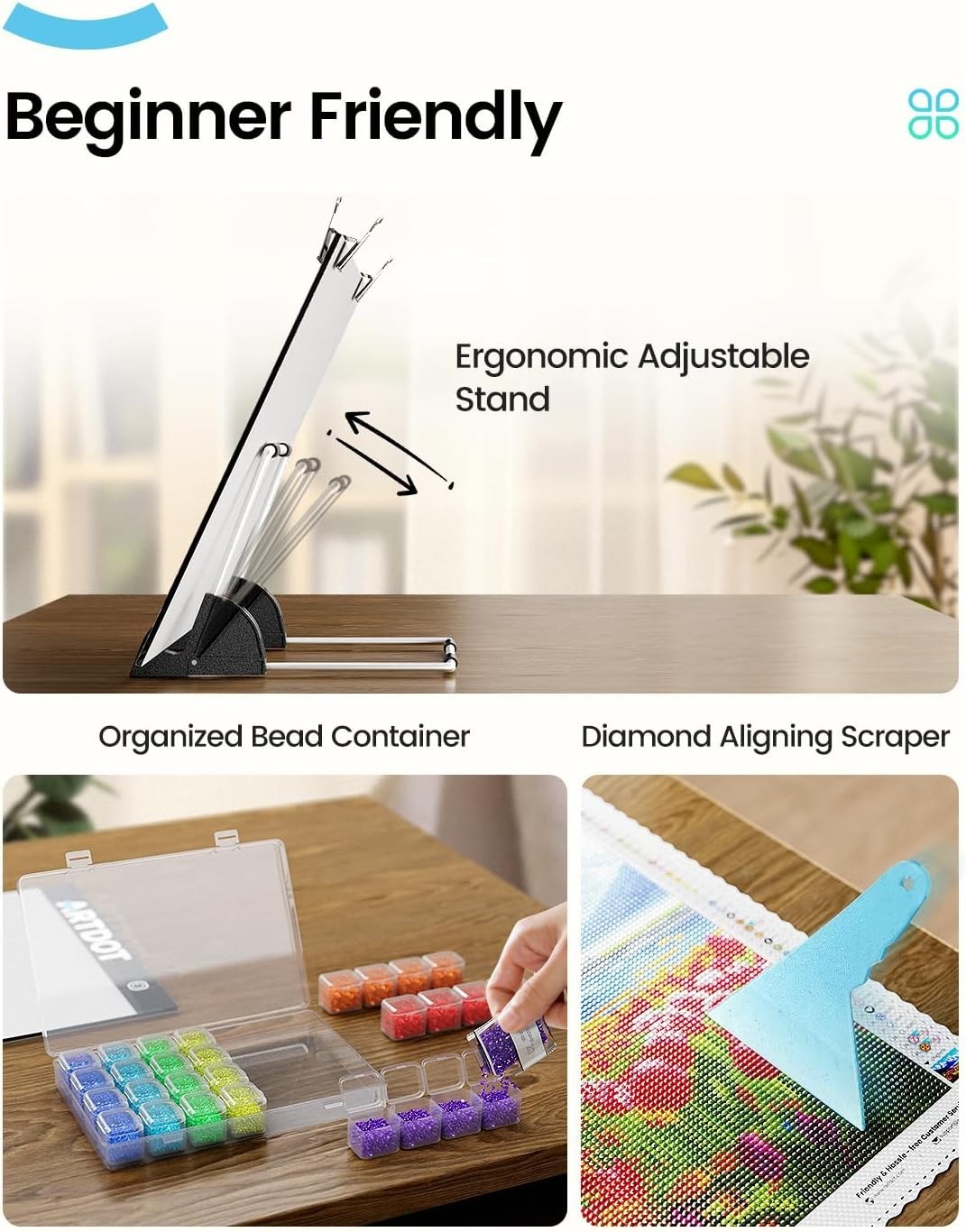 LED Light Pad for Diamond Painting Kits Art Light Board with Adjustable Brigh...