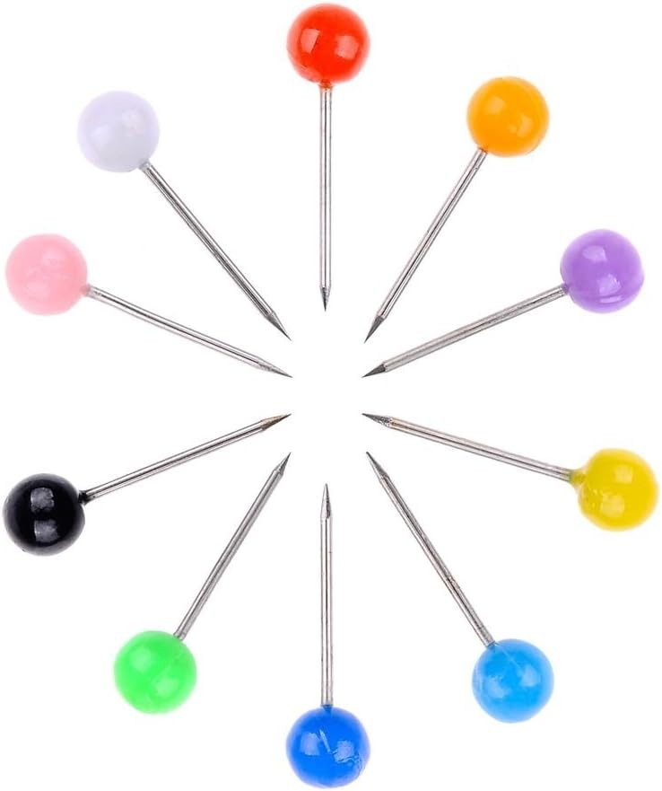 600 Multi-Color Map Tacks in Reconfigurable Container - Organized & Bright