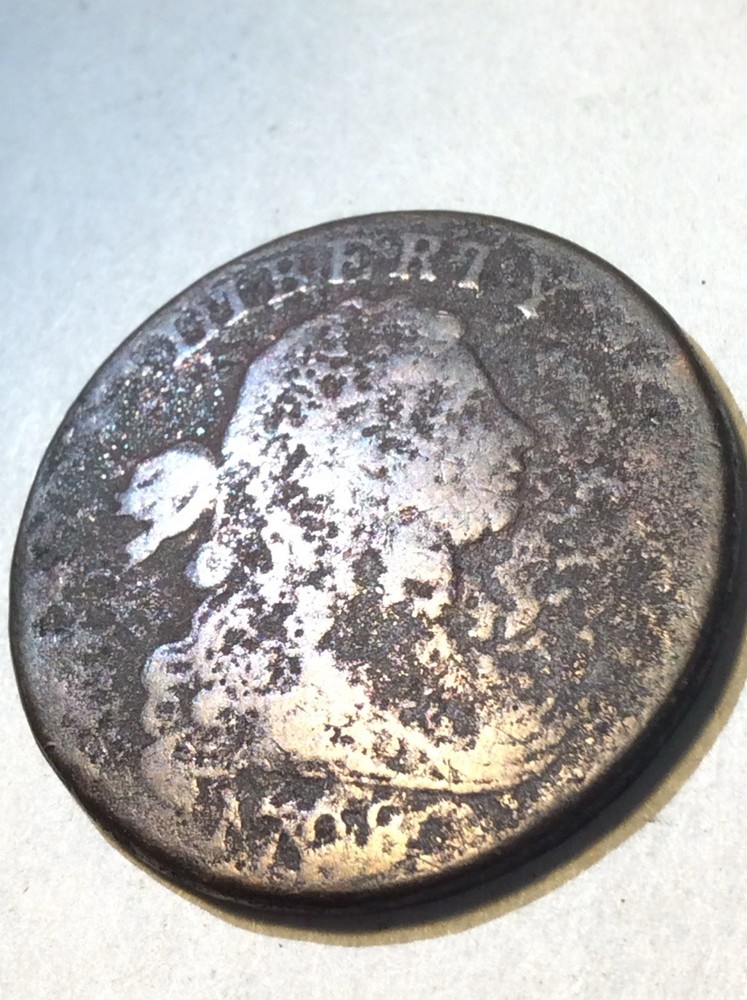 Strong Bold Details 1798 Draped Bust Large Cent- with Rotated Die Reverse Error